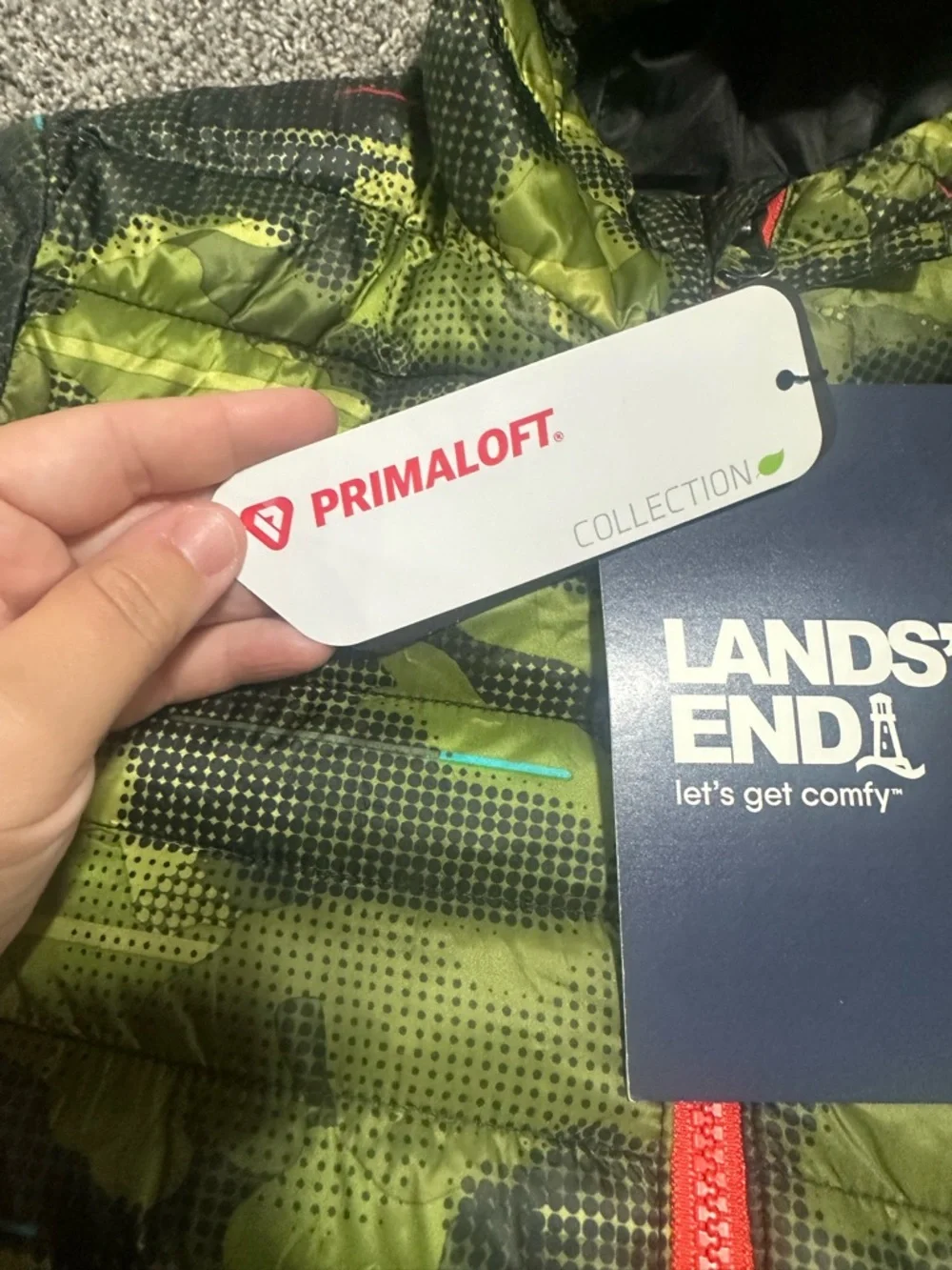 Lands’ End Camo Primaloft Puffer Coat